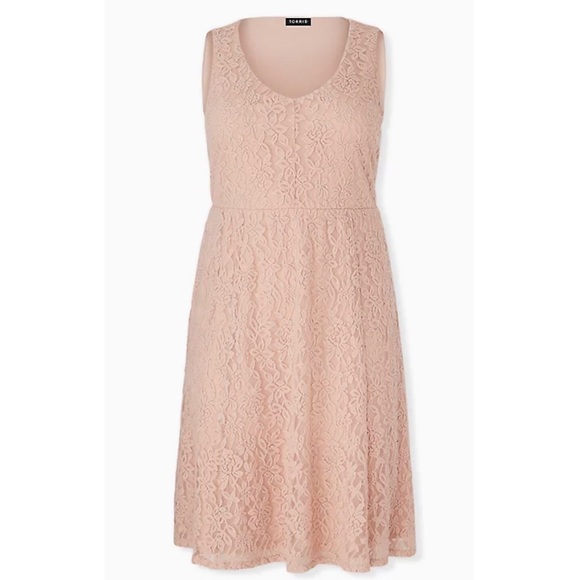torrid Dresses & Skirts - Torrid Pale Pink Lace Midi Dress